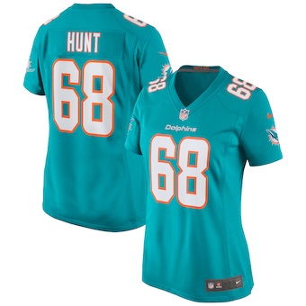 womens nike robert hunt aqua miami dolphins game jersey_pi40